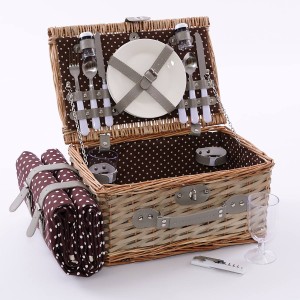 Cesto da picnic rettangolare in vimini 38X26H20