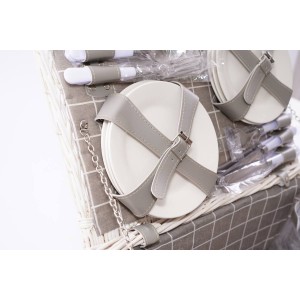 Cesto da picnic in vimini sbiancato 46X33H21