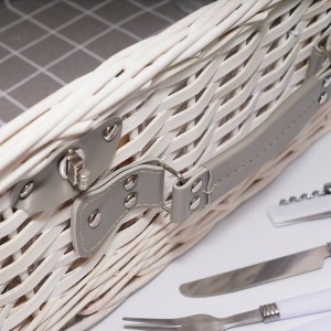 Cesto da picnic in vimini sbiancato 46X33H21