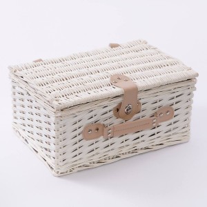 Cesto in da picnic in vimini con borsa frigo 40X28H18