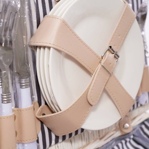 Cesto in da picnic in vimini con borsa frigo 40X28H18