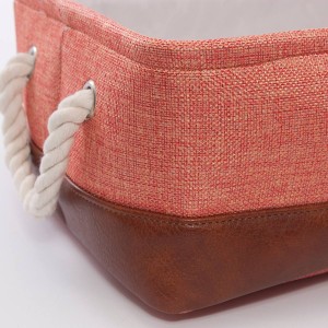 Cesto in tessuto arancione e marrone 34X24H14