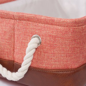 Cesto in tessuto arancione e marrone 34X24H14