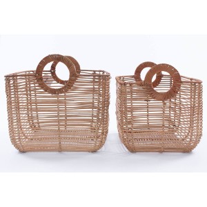 Cesta in rattan 42X33H26 in set di 2