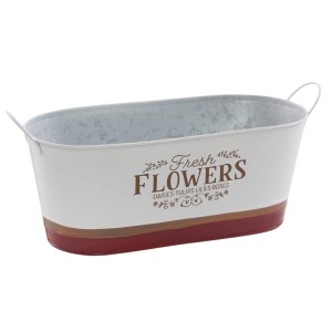 Vaschetta ovale in latta "Flowers" 33X16H14