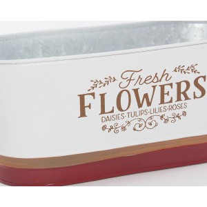 Vaschetta ovale in latta "Flowers" 33X16H14