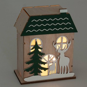 Cassetta verde in compensato con led 12X7H15