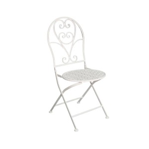 Sedia pieghevole in metallo bianco 40X54H94