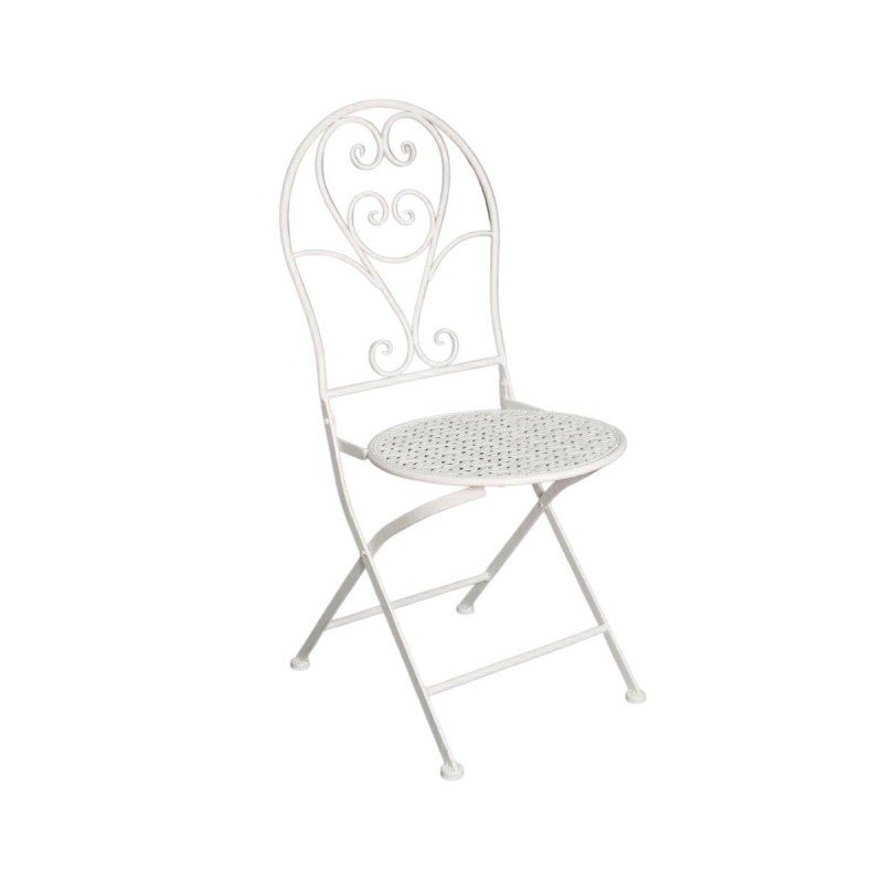 Sedia pieghevole in metallo bianco 40X54H94 Sedia pieghevole in metallo bianco 40X54H94