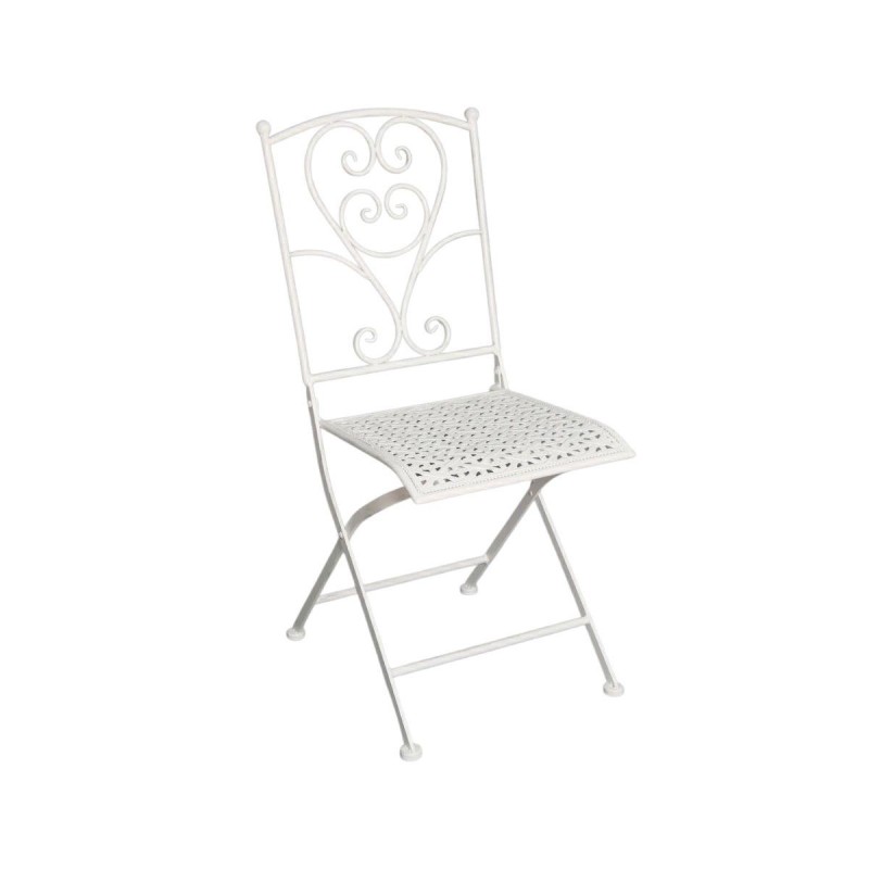 Sedia pieghevole in metallo bianco 38X51H90 Sedia pieghevole in metallo bianco 38X51H90