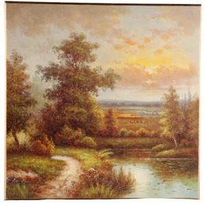 PANNELL.PAESAGG.C/ALB CM70X70 LEGNO:M.D.F.