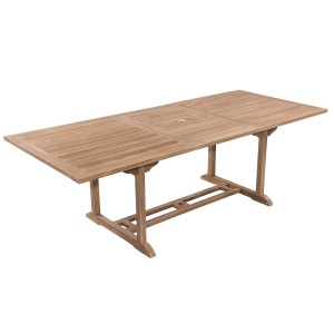 Tavolo rettangolare allungabile in teak 100X180/240H75