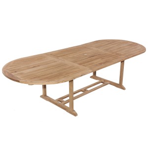 Tavolo ovale allungabile in teak 120X200/300H75