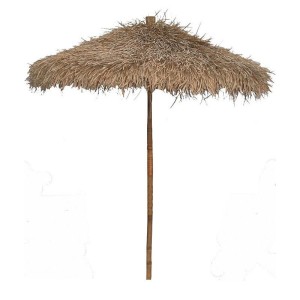 Ombrellone in bamboo e fibre naturali Ø140H240