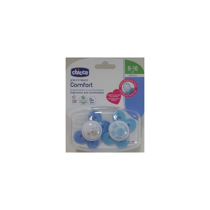 Chicco Succhietto Comfort Boy Silicone 6-16M 2Pz