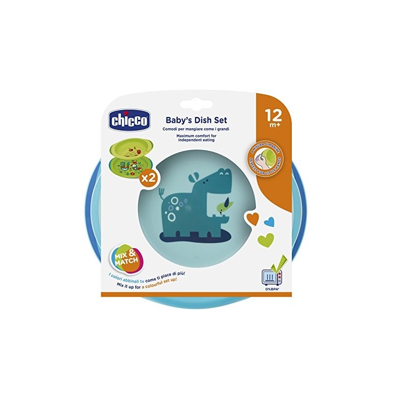 Chicco Piatto Fondo/Piano 12M+ Azzurro/Verde