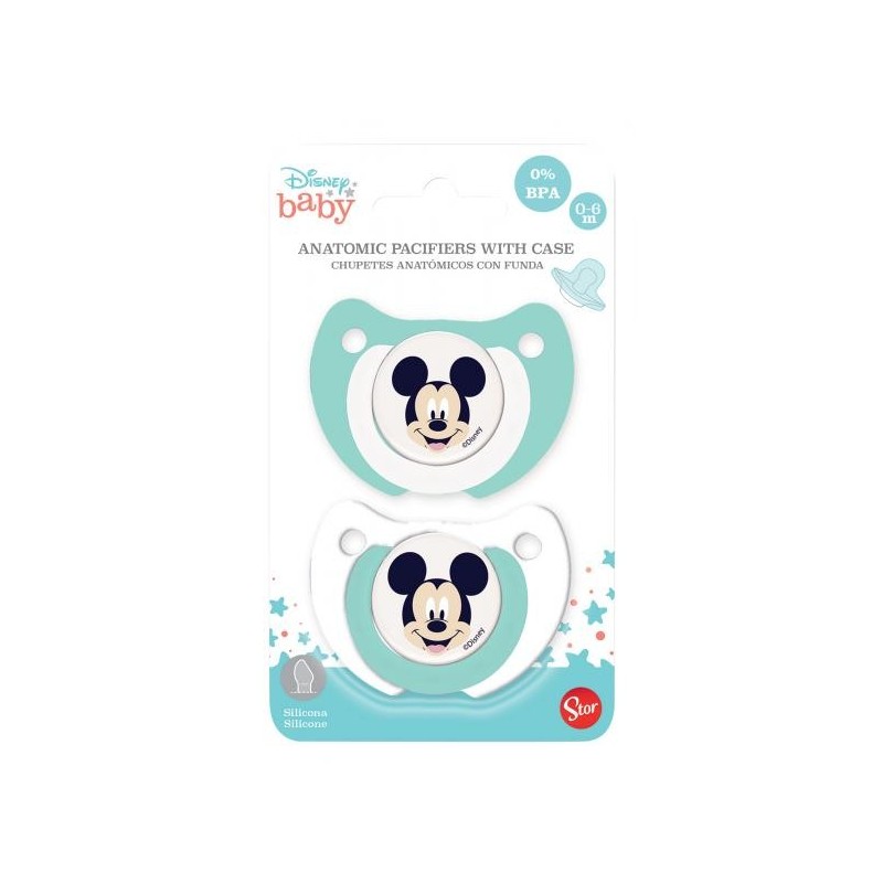 Disney Baby Set 2Pz Succhietti Silic.0-6M Mickey Art.