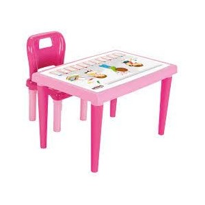 Pilsan Tavolo Da Studio Rosa Con Sedia