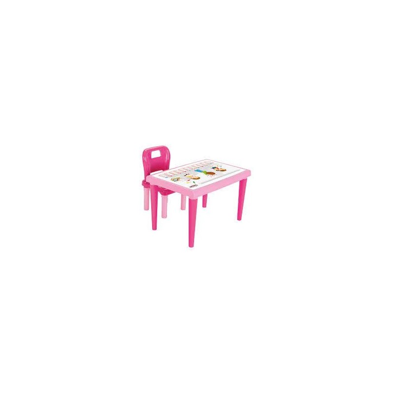Pilsan Tavolo Da Studio Rosa Con Sedia
