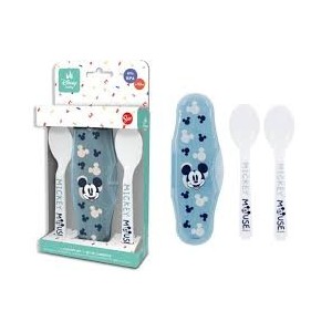 Disney Baby Set 2 Cucchiai Con Custodia Mickey Art.
