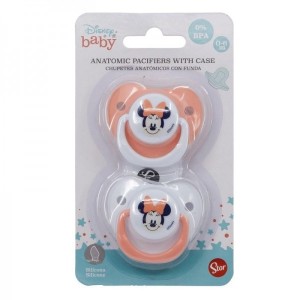 Disney Baby Set 2Pz Succhietti Silic.0-6M Minnie Art.