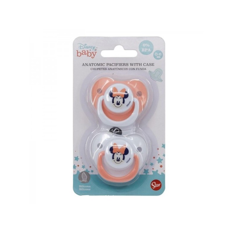 Disney Baby Set 2Pz Succhietti Silic.0-6M Minnie Art.