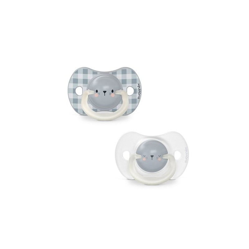 Suavinex Succhietti Silic.nightday Sxpro 0/6M Orso Grigio