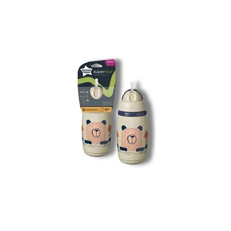 Tommee Tippee Tazza Con Cannuccia Isolata 266 Ml 12M+ Grigi