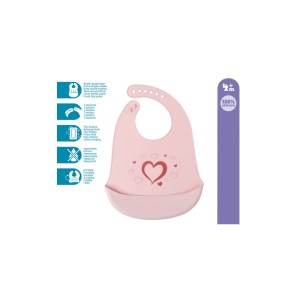 Kiokids Bavaglino Silicone Rosa 4M+