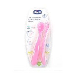Chicco Cucchiaio Silicone 6M+ 2Pz Rosa