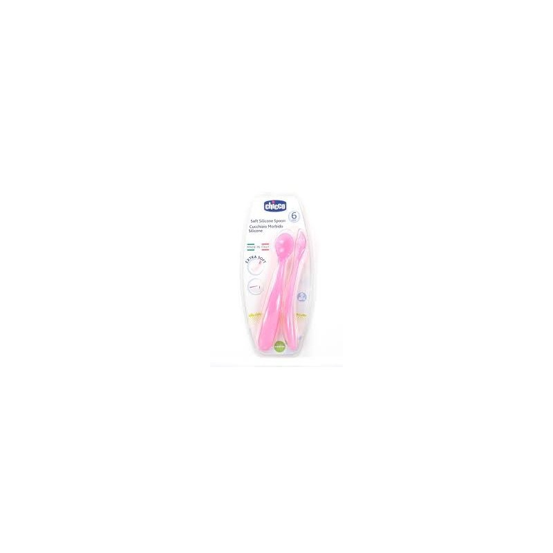 Chicco Cucchiaio Silicone 6M+ 2Pz Rosa