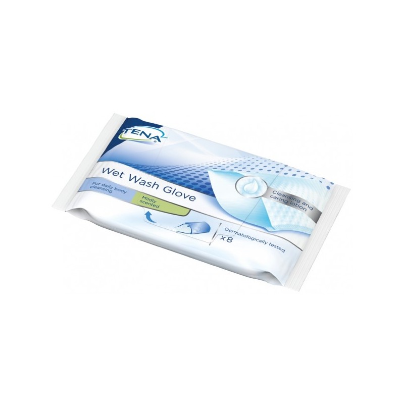 Tena Wet Wash Glove 8Pz