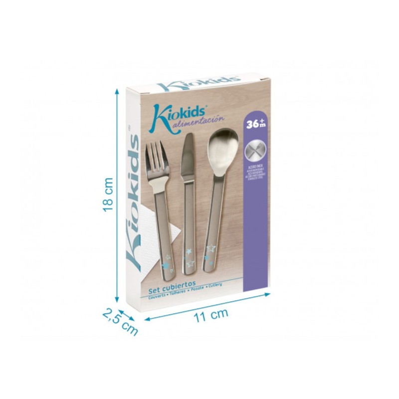 Kiokids Posate Acciaio Inossidabile Blu