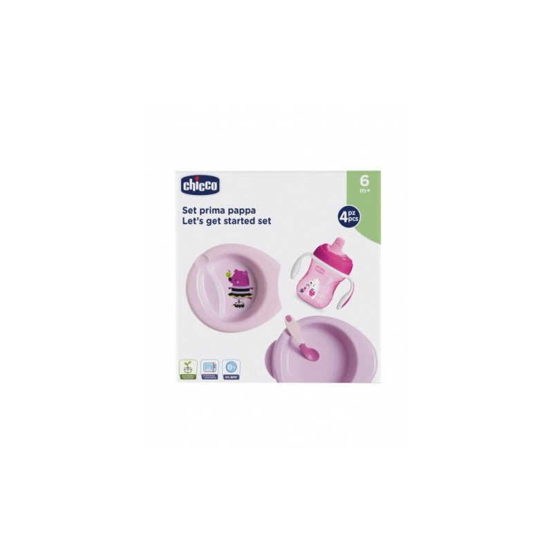 Chicco Set Pappa 6M+ C/Cucchiaio Rosa
