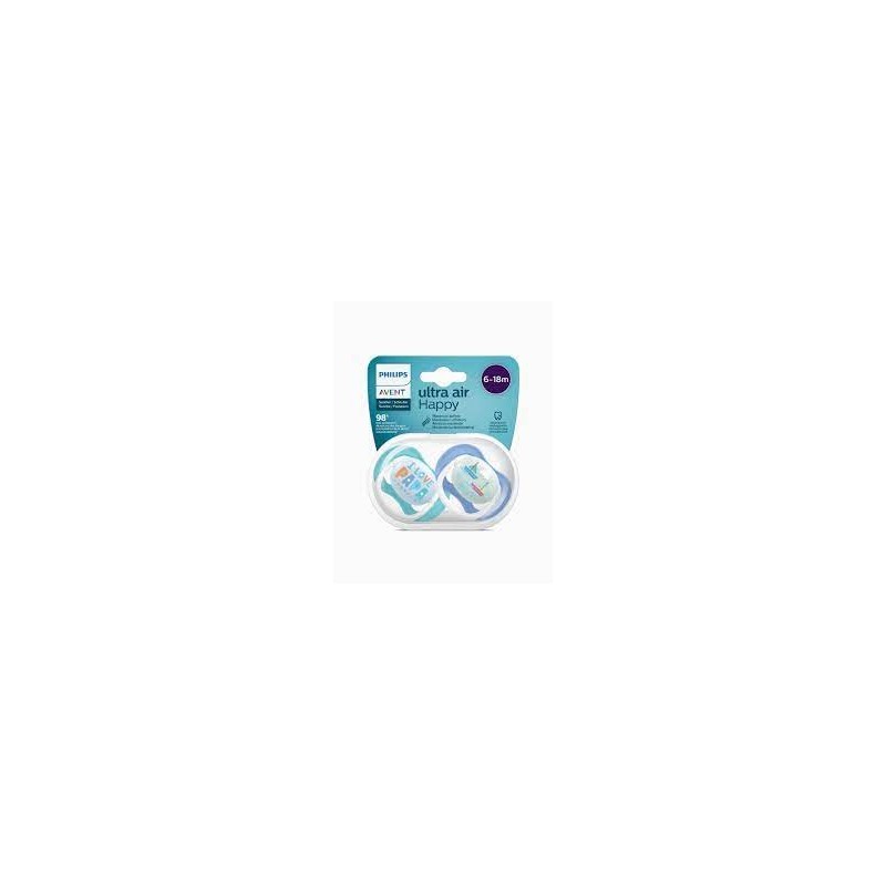 Avent 2 Succhietti Ultra Air 6-18Mesi Maschio Papa