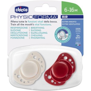 Chicco Succhietto Air Rosso Silicone 6-16M 2Pz