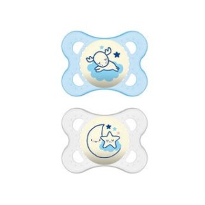 Mam 2 Succhietti Original Night 2-6 Mesi Silicone Neutro