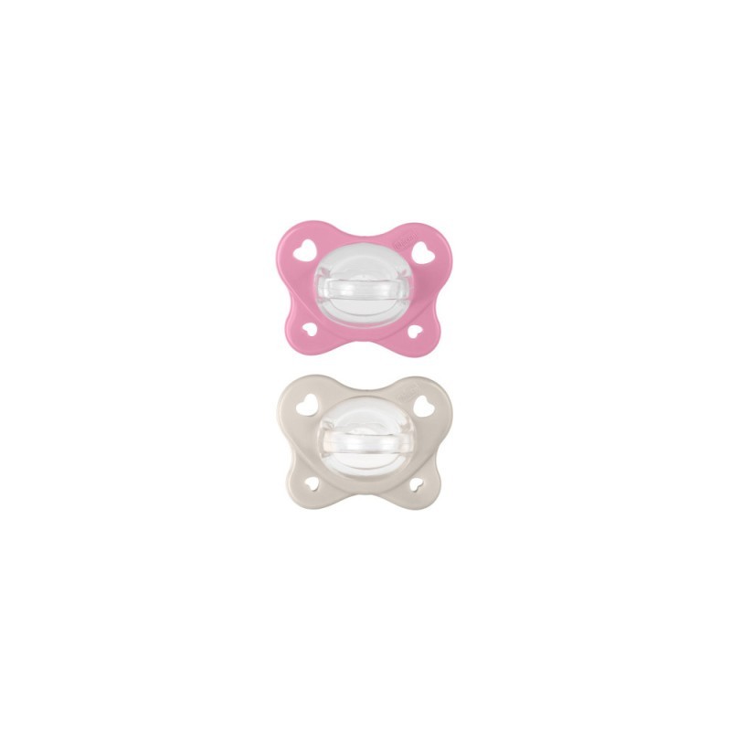 Chicco Gommotto Physio Dual Soft Rosa 6-16M 2Pz