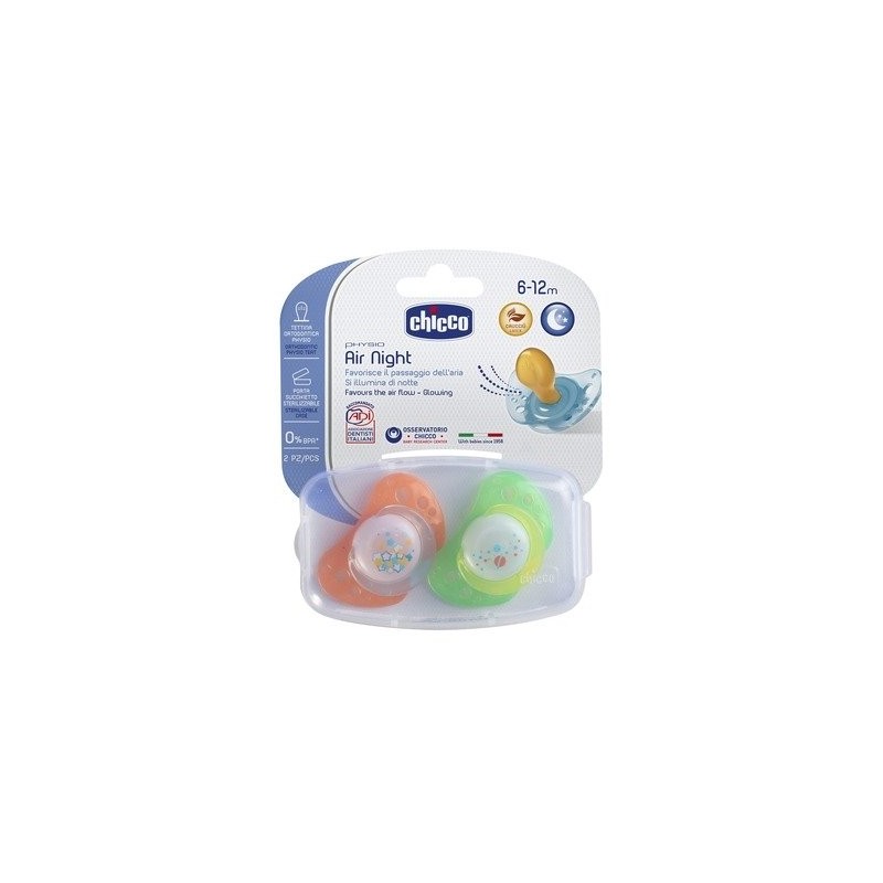 Chicco Succhietto Air Lumi Silicone 6-12M 2Pz