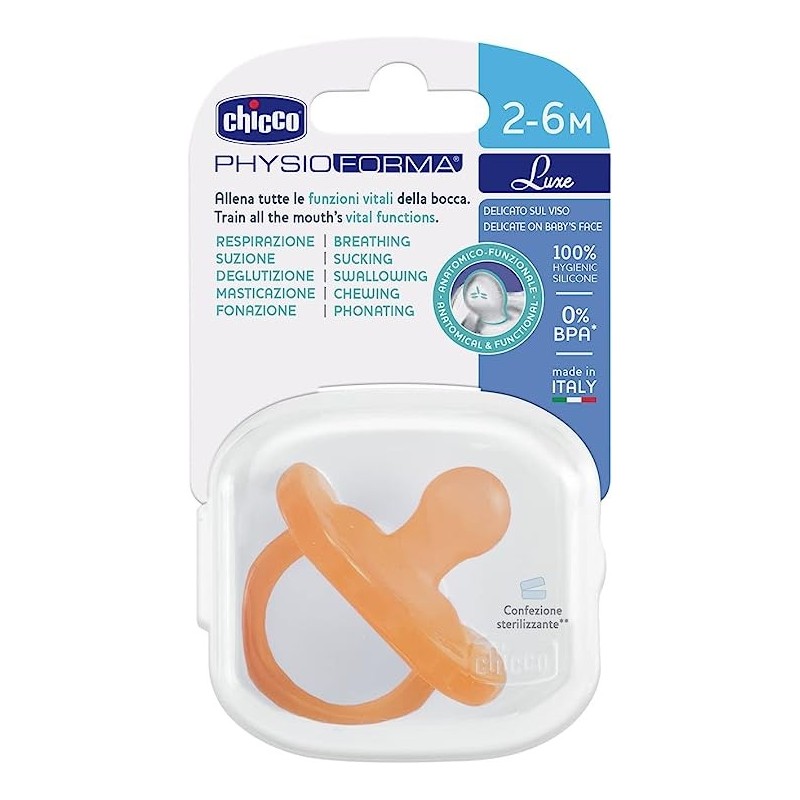 Chicco Gommotto Physio Forma Soft Luxe 2-6M 1Pz Arancio