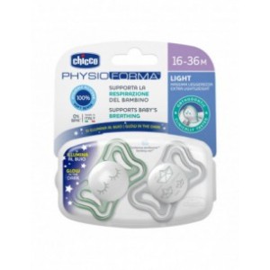 Chicco Succhietto Light Lumi 16-36M 2Pz Silicone