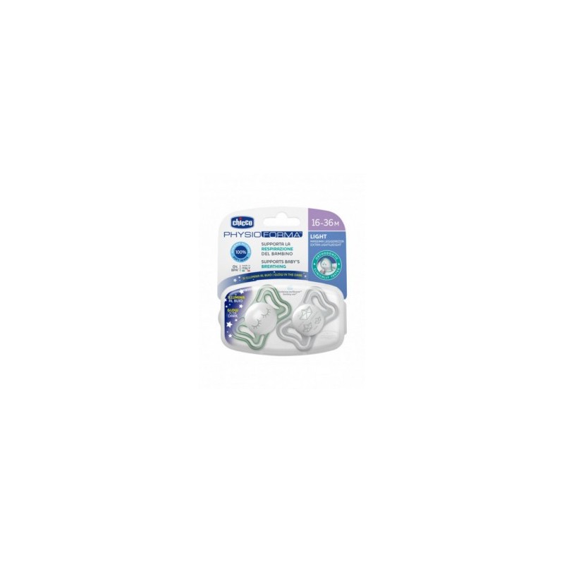 Chicco Succhietto Light Lumi 16-36M 2Pz Silicone