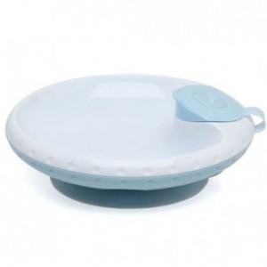Kiokids Piatto Termico Con Ventosa Azzurro