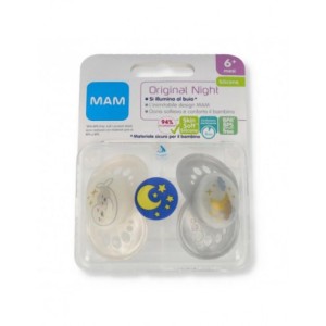 Mam 2 Succhietti Original Night 6M+ Neutro Silicone