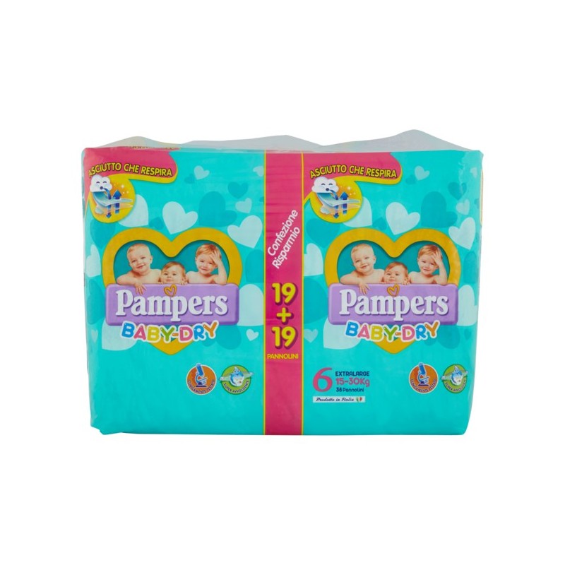 Pampers Baby Dry 6 Pacco Convenienza Extralarge 15-30Kg 34Pz Pampers Baby Dry 6 Pacco Convenienza Extralarge 15-30Kg 34Pz