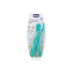 Chicco Cucchiaio Silicone 6M+ 2Pz Azzurro