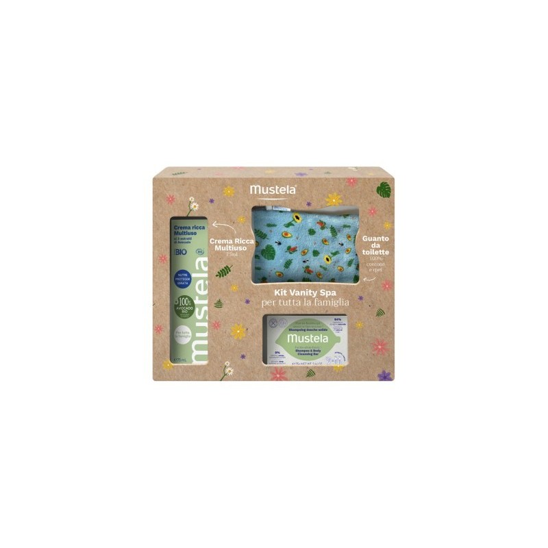 Mustela Cofanetto Famiglia Kit Vanity(Crema+Saponetta+Guant