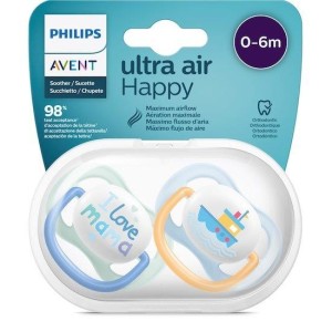 Avent 2 Succhietti Ultra Air 0-6Mesi Maschio Mama