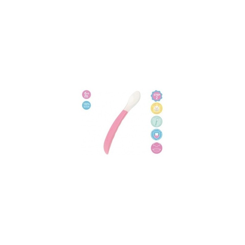Kiokids Cucchiaio Silicone Rosa