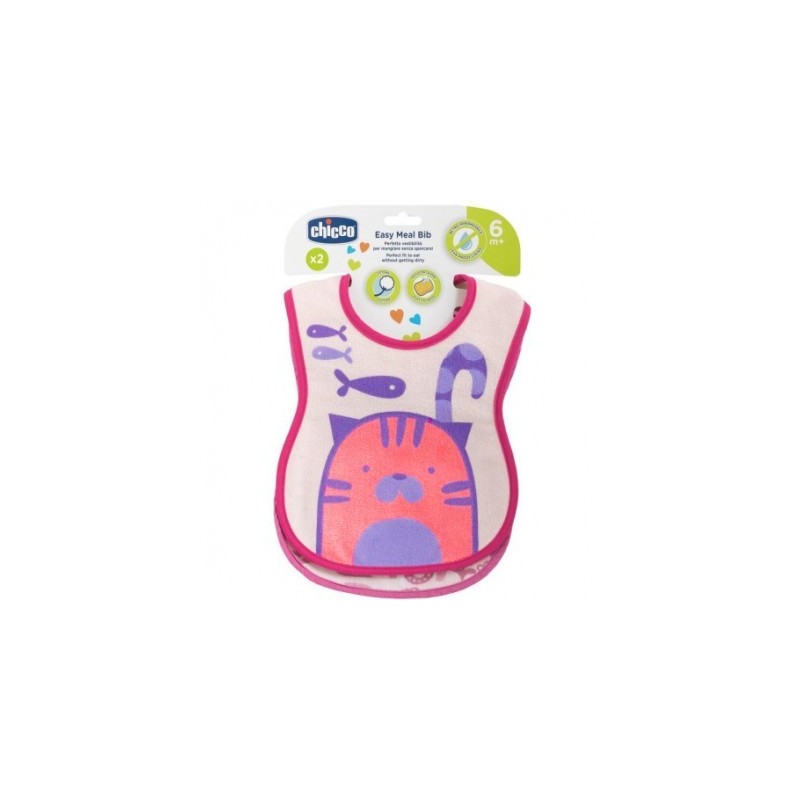 Chicco Bavagline Pappa 6M+ 2Pz Rosa Chicco Bavagline Pappa 6M+ 2Pz Rosa